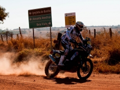 O piloto de moto David Casteu durante a 18a edicao do Rally dos Sertoes 2010, primeira etapa, de Goiania(GO) a Caldas Novas (GO). O evento tem inicio a cidade de Goiania (GO) no dia 11/08 e encerra no dia 20/08, na cidade de Fortaleza (CE). Goiania/GO, Brasil - 11/08/2010. Foto: Theo Ribeiro / Fotoarena